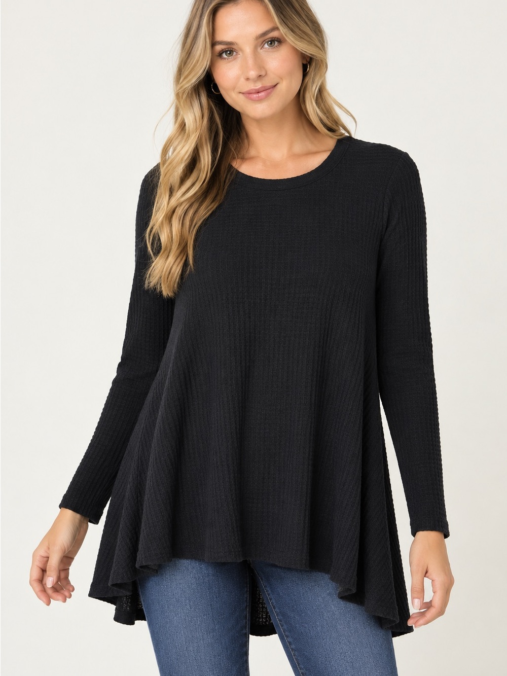 Sonoma Black Long-Sleeve Swing Tunic